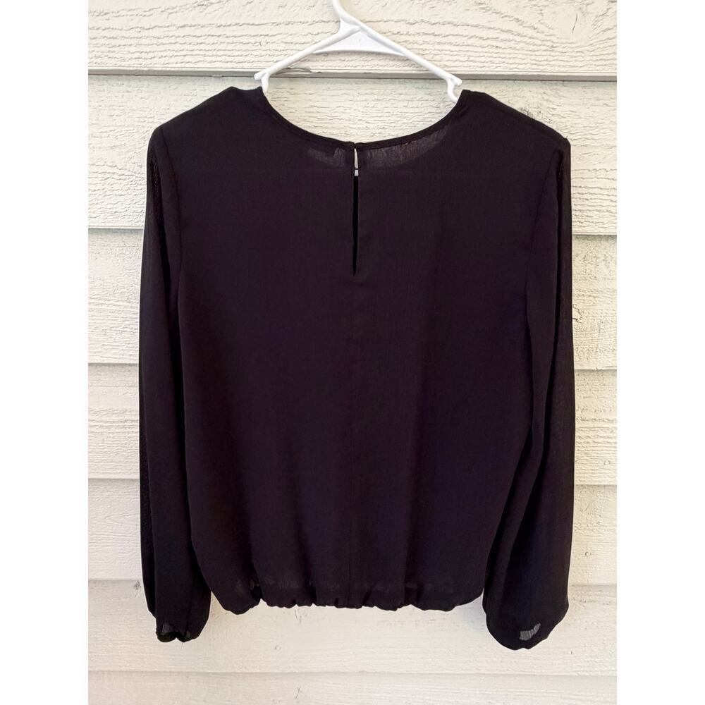 Tommy Hilfiger Black Long Sleeve Bubble Hem Blouse Small - Picture 5 of 5